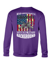 Load image into Gallery viewer, Never Underestimate A Grandpa Black T-Shirt Sweatshirt