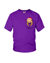 Load image into Gallery viewer, Pocket Slothmas Christmas Gift Funny T-Shirt Youth Tee