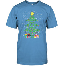 Load image into Gallery viewer, Cute Dog Paws Christmas Tree Shirt Guys Tee