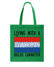 Load image into Gallery viewer, Dutch Man Builds Character Quote Trending Gift Basketweave Tote Bag