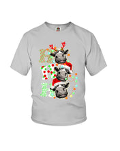 Load image into Gallery viewer, Funny Cows Ho Ho Ho Christmas Gift For Cow Lovers Youth Tee