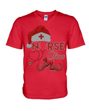 Load image into Gallery viewer, Merry Christmas Nurse Claus Black T-Shirt Guys V-Neck