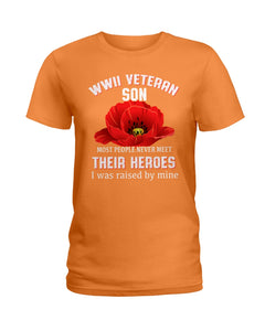 Wwii Veteran Son Gift For Veterab Mom Ladies Tee