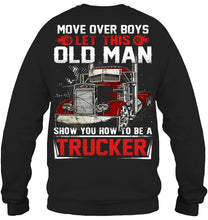 Load image into Gallery viewer, Old Trucker Move Over Boys Black T-Shirt Sweatshirt