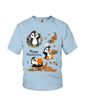 Load image into Gallery viewer, Penguin Happy Thanksgiving Gift For Kids Youth Tee