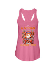 Load image into Gallery viewer, A Woman Loves Clemson Tigers Gift For Fans T-Shirt Ladies Flowy Tank