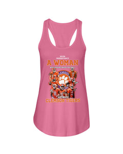 A Woman Loves Clemson Tigers Gift For Fans T-Shirt Ladies Flowy Tank