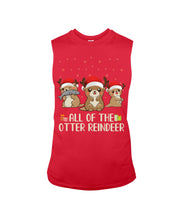Load image into Gallery viewer, Merry Ottermas All Of The Otter Reindeer Black T-Shirt Unisex Long Sleeve