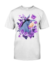 Load image into Gallery viewer, Donkey Loves Purple Flowers Custom T-Shirt Guys Tee