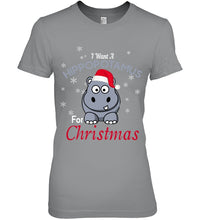 Load image into Gallery viewer, I Want A Hippopotamus For Christmas Shirt Ladies Tee