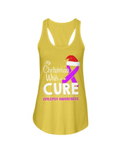 Load image into Gallery viewer, Epilepsy Awareness - My Christmas Wish Is A Cure Ladies Flowy Tank