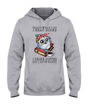 Load image into Gallery viewer, Cute Owl Read Books And Drink Coffee Funny T-Shirt Hoodie