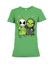 Load image into Gallery viewer, Cute Little Jack Skellington Grinch Best Friend Christmas Gift Shirt Ladies Tee