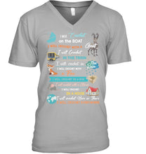 Load image into Gallery viewer, Crocheting Everywhere Black Quote T-Shirt Guys V-Neck