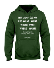 Load image into Gallery viewer, Grumpy Old Man July Wife Black Quote T-Shirt Hoodie