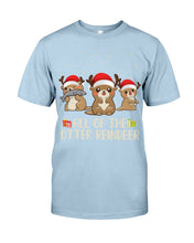 Load image into Gallery viewer, Merry Ottermas All Of The Otter Reindeer Black T-Shirt Guys Tee