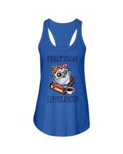 Load image into Gallery viewer, Cute Owl Read Books And Drink Coffee Funny T-Shirt Ladies Flowy Tank