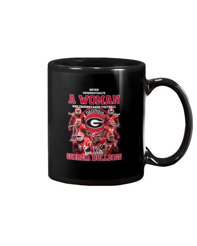 A Woman Loves Georgia Bulldogs Custom Tee Mug