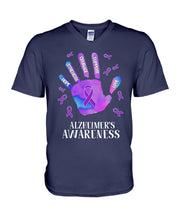 Load image into Gallery viewer, Alzheimers Awareness T-Shirt Guys V-Neck