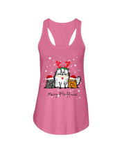 Load image into Gallery viewer, Merry Fluffmas Cute Cats Gift For Cat Lovers Ladies Flowy Tank