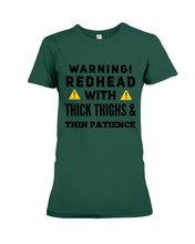 Load image into Gallery viewer, Warning Redhead With Thick Thighs Quote Mug Ladies Tee