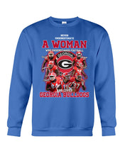 Load image into Gallery viewer, A Woman Loves Georgia Bulldogs Custom Tee Sweatshirt