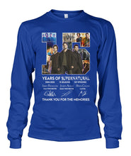 Load image into Gallery viewer, Supernatural 15 Years Anniversary Gift For Fan Black T-Shirt Unisex Long Sleeve