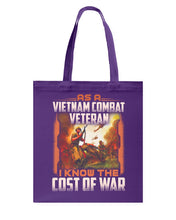 Load image into Gallery viewer, Veteran Cost Of War Gift For Soldier T-Shirt Basketweave Tote Bag
