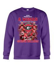 Load image into Gallery viewer, A Woman Loves Georgia Bulldogs Custom Tee Sweatshirt