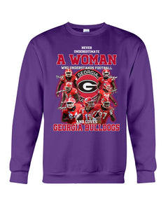 A Woman Loves Georgia Bulldogs Custom Tee Sweatshirt