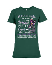 Load image into Gallery viewer, Tattoos Pretty Eyes Gift For March Girl T-Shirt Ladies Tee