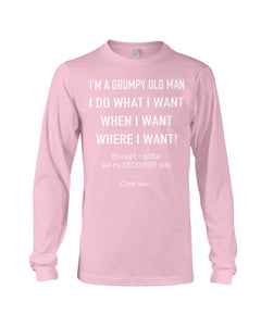 Grumpy Old Man December Wife Black Quote T-Shirt Unisex Long Sleeve