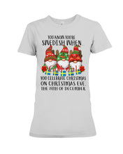 Load image into Gallery viewer, Swedish Christmas Gnome Cute Gift Tee Ladies Tee