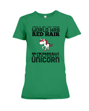 Load image into Gallery viewer, Redhead Unicorn Gift For Fans Funny T-Shirt Ladies Tee