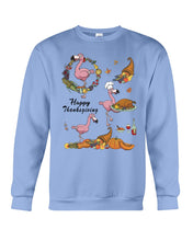 Load image into Gallery viewer, Flamingo Happy Thanksgiving Sweatshirt