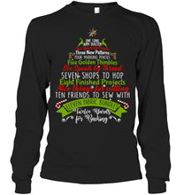 Load image into Gallery viewer, Christmas Tree Eleven Fabric Bundles T-Shirt Unisex Long Sleeve