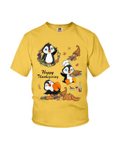Load image into Gallery viewer, Penguin Happy Thanksgiving Gift For Kids Youth Tee