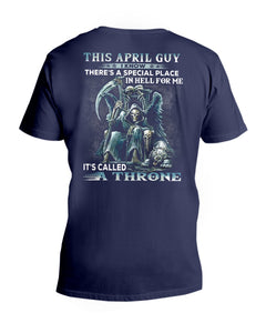 Throne April Guy Special Space Horoscope T-Shirt Guys V-Neck