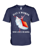 Load image into Gallery viewer, Just A Woman Loves Dancing And Reading Books Guys V-Neck