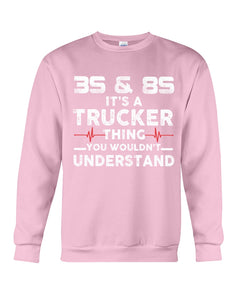 3S And 8S Trucker Lovers Black T-Shirt Sweatshirt