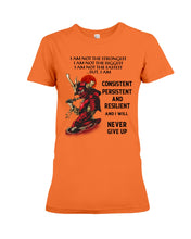 Load image into Gallery viewer, Samurai Consistent Persistent Resilient Quote T-Shirt Ladies Tee