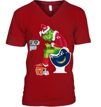 Load image into Gallery viewer, Funny Grinch Kansas Chief Christmas Gift Tee Guys V-Neck