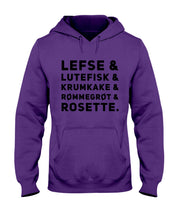 Load image into Gallery viewer, Lefse Lutefisk Krumkake Quote T-Shirt Gift Hoodie