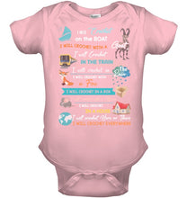 Load image into Gallery viewer, Crocheting Everywhere Black Quote T-Shirt Baby Onesie