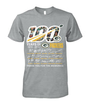 Load image into Gallery viewer, 100 Years Of Greenbay Packers T-Shirt Guys Tee