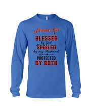 Load image into Gallery viewer, November Girl Blessed By Girl Spoiled By Husband Quote T-Shirt Unisex Long Sleeve