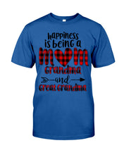 Load image into Gallery viewer, Happiness Is Being A Mom Grandma And Great Grandma Guys Tee
