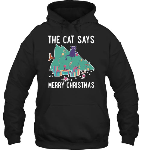 Cat Funny Merry Christmas Shirt Hoodie