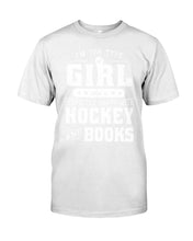 Load image into Gallery viewer, Girl Who Loves Hockey And Books Quote Name T-Shirt Guys Tee