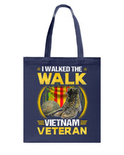 Load image into Gallery viewer, Walked The Walk Vietnam Veteran T-Shirt Basketweave Tote Bag